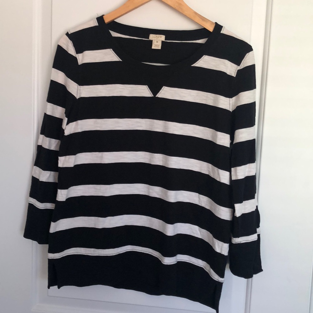JCrew Factory Black and white stripped top